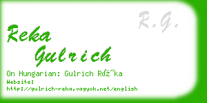 reka gulrich business card